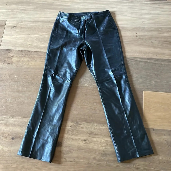 Margaret Godfrey 100% Leather Vintage Straight Leg Size 10 - Picture 4 of 16